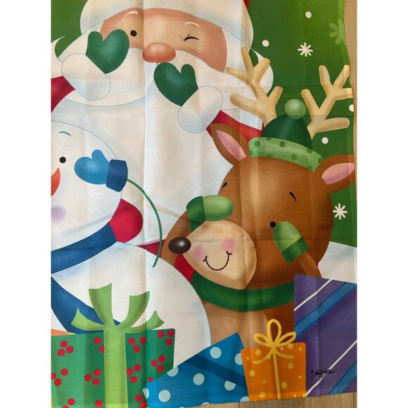 Vintage Outdoor Porch Flag Winter Holiday Christmas Santa Claus JL - Picture 4 of 8